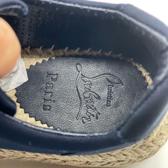 Christian Louboutin Navy and Tan Espadrille Flats - Picture 9 of 10